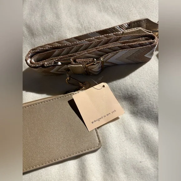 Tan and Brown Chevron Strap with Card Holder - Picture 7 of 7